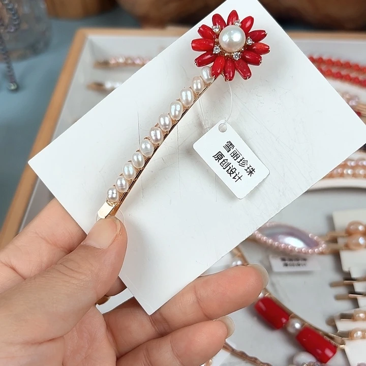 淡水珍珠发饰未镶嵌