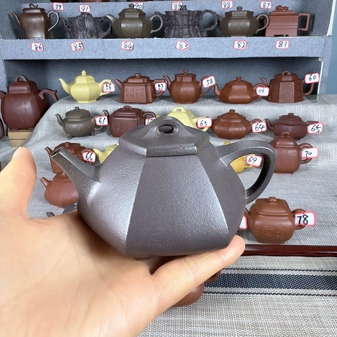 紫泥茶壶天*巅全手工制作