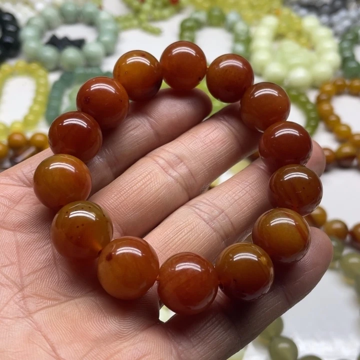 蛇纹石玉手串16+未镶嵌旧**里