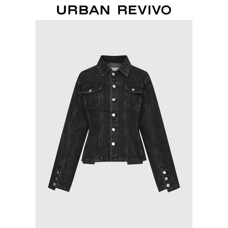 UR2025夏季新款女装时尚复古休闲解构翻领牛仔外套UID850015