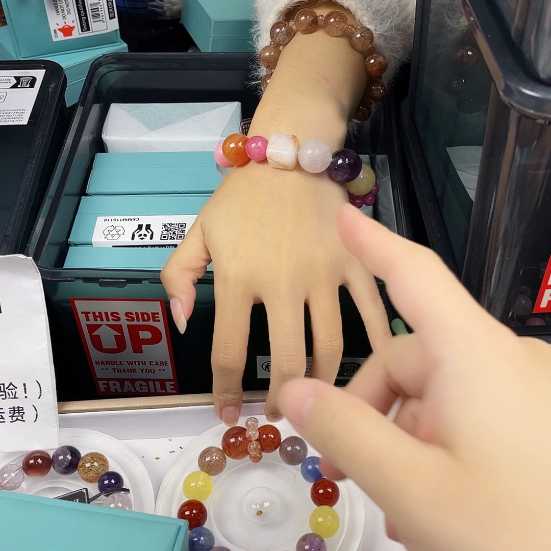 银S925镀金镶嵌手串水晶