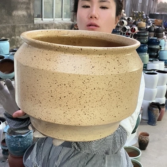 紫砂花盆瑕疵口30高24