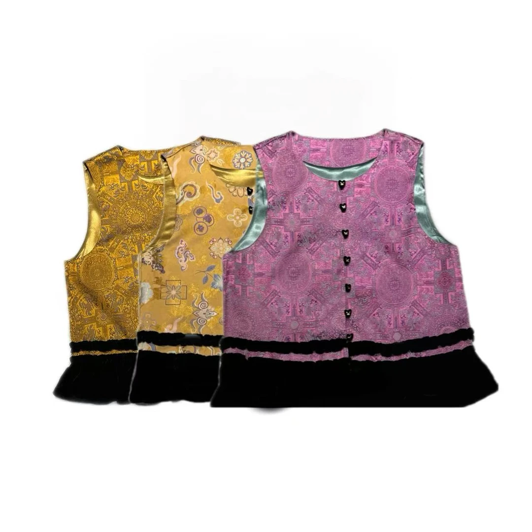 79277/#新款新中式国风《紫陌繁花》无袖国潮风圆领提花宽松女士