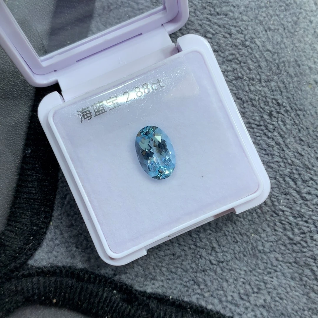 海蓝宝石裸石未镶嵌2.88克拉圣玛利亚海蓝宝裸石