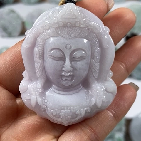 翡翠颈饰未镶嵌观音福利翡翠