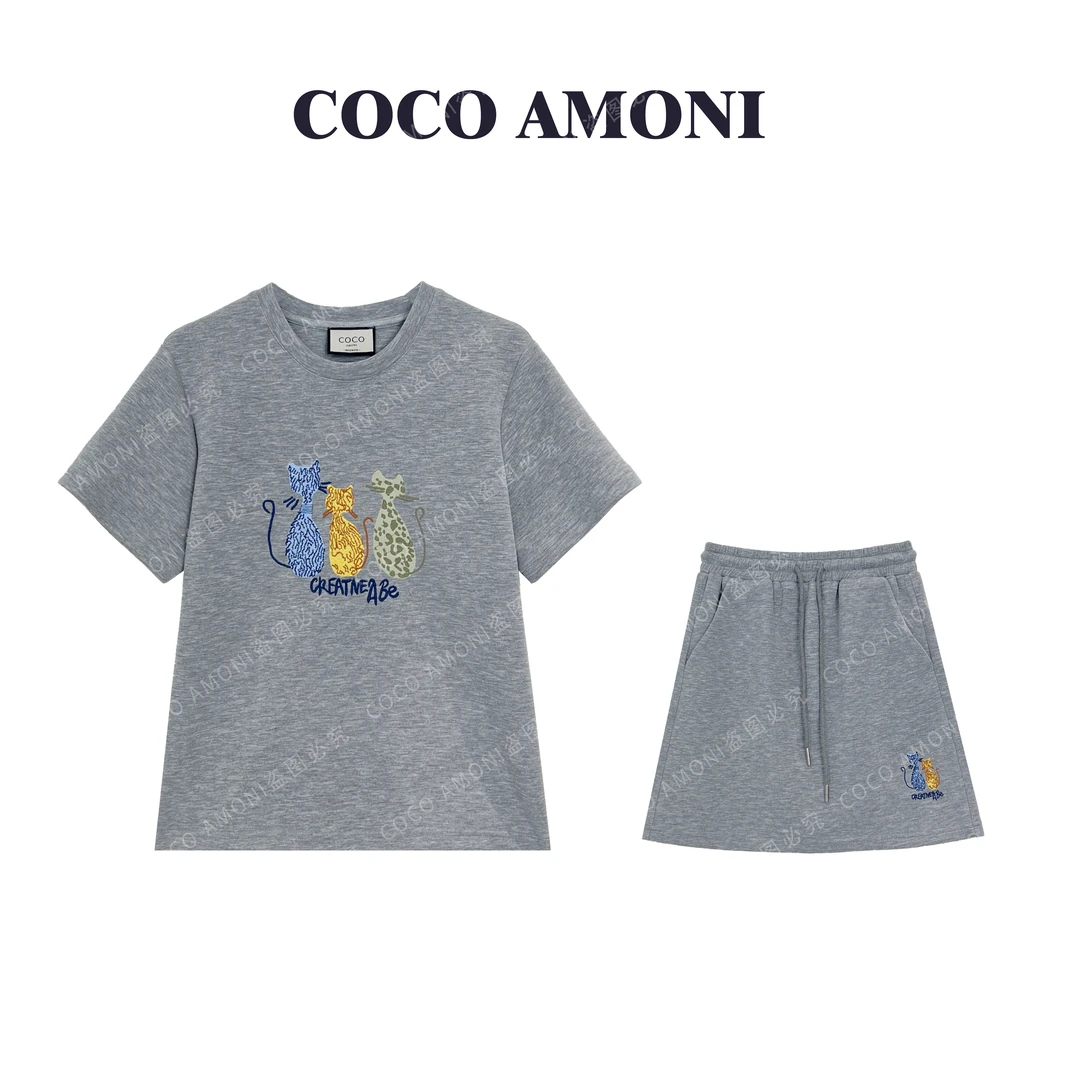 2025夏日爆款高级设计师女装高级显瘦款小猫套装AC283