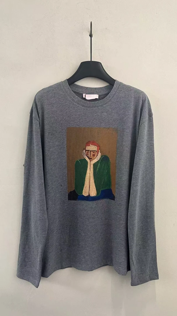 ZHANG&BAB卡通印花小众人像长袖T恤1181