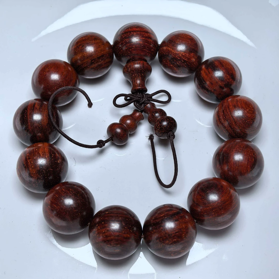 印度小叶紫檀（檀香紫檀）高油高密老料1.8*13颗 原汁原味 无胶无蜡