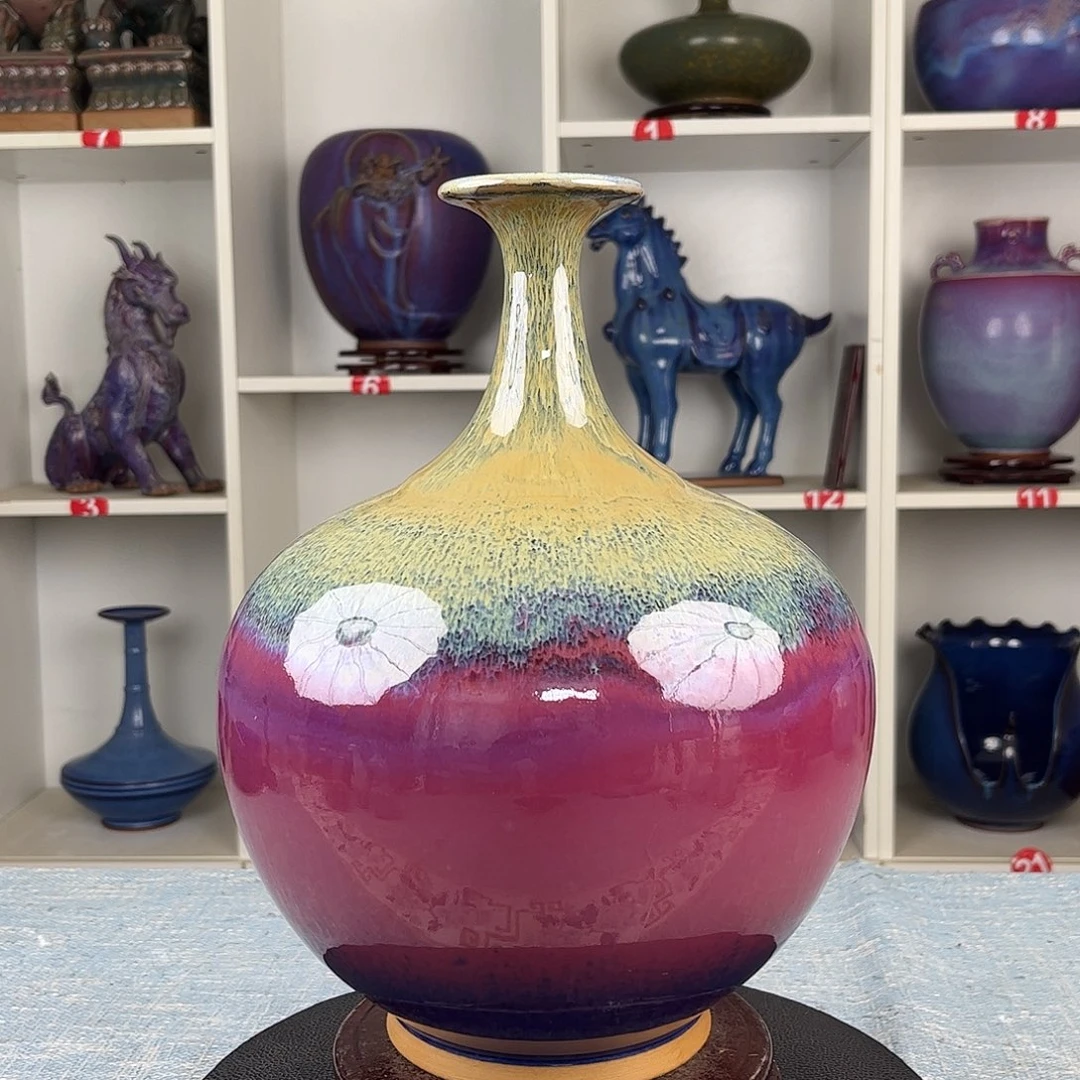 从***爷瓷片天球瓶大师作品