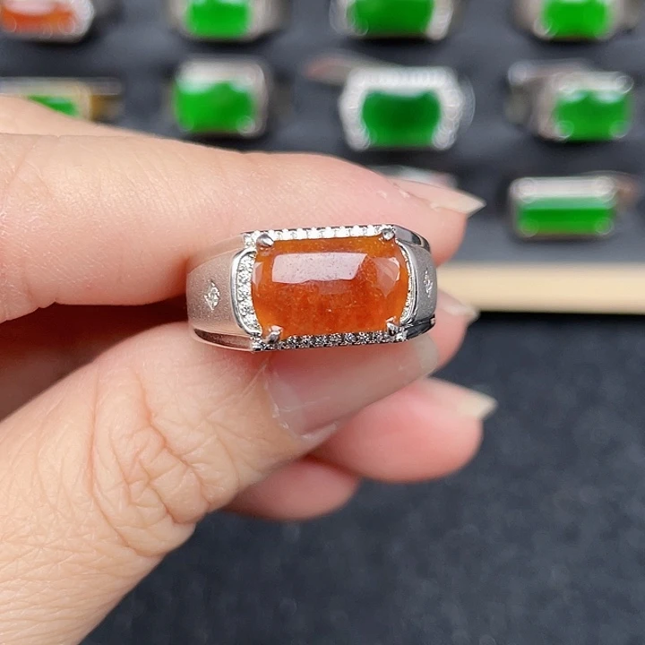 翡翠戒指银S925镶嵌编号2752包邮没运费险