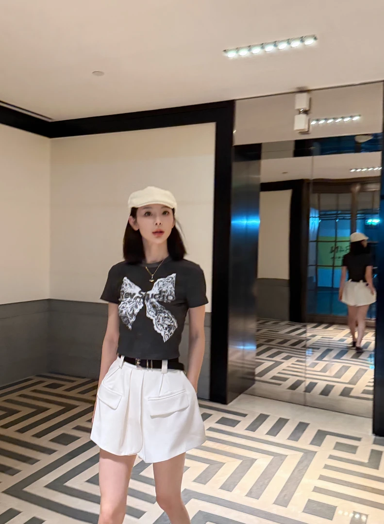 KK颜小新【允初】设计感小众时尚气质舒适淑女短袖百搭夏季上衣裤裙