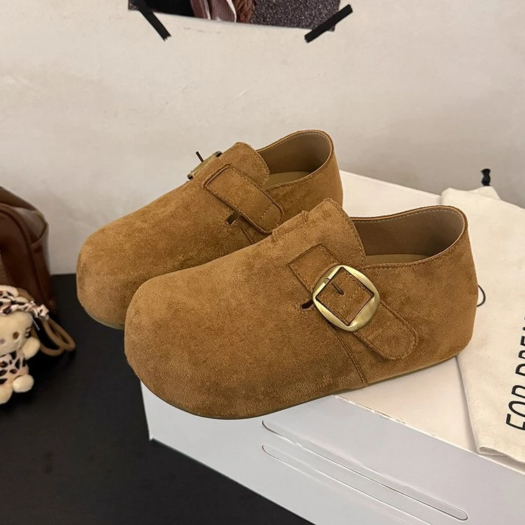 厚底内增高全包勃肯鞋女鞋子2025新款秋一脚蹬博肯单鞋乐福豆豆鞋