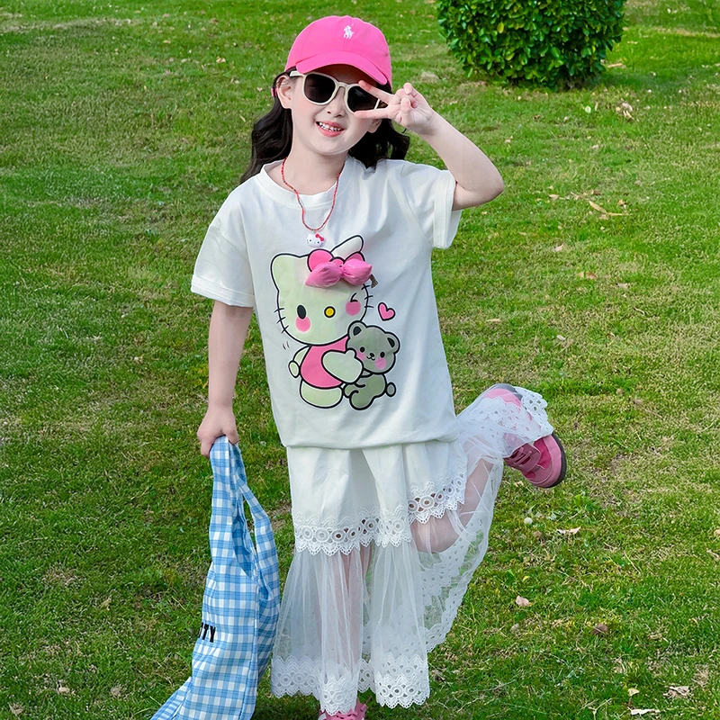 女童夏季短袖套装2025新款可爱超萌儿童衣服夏装女孩洋气炸街穿搭