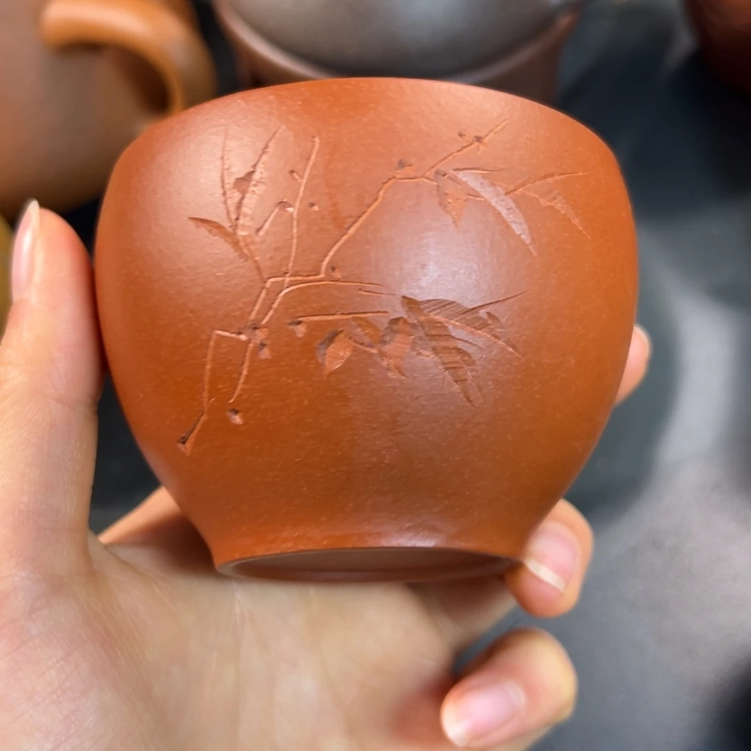 茶杯紫砂竹叶主人杯