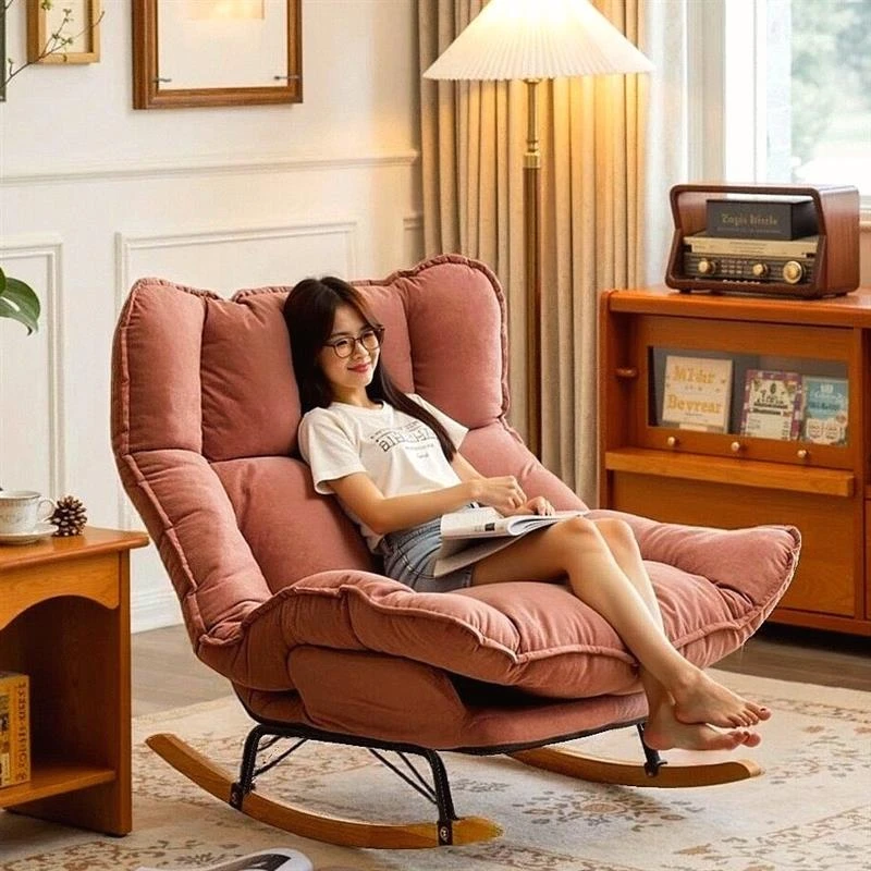 摇摇椅躺椅懒人沙发家用客厅阳台休闲椅可折叠可躺可睡午休椅单人