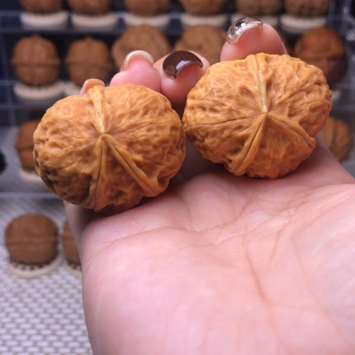 把件文玩核桃75号豹纹三棱36尺