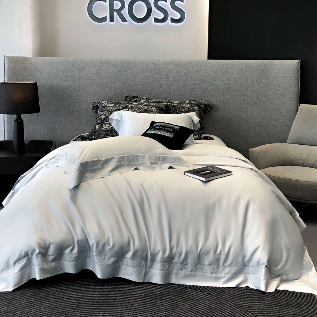 【豆爸专享】MARK CROSS天丝棉LF奶丝轻奢镂空花边款四件套巴黎春天