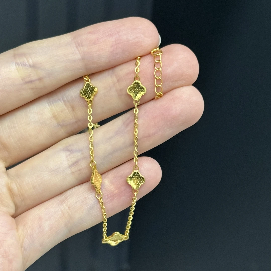 鱼鳞五花手链足金999