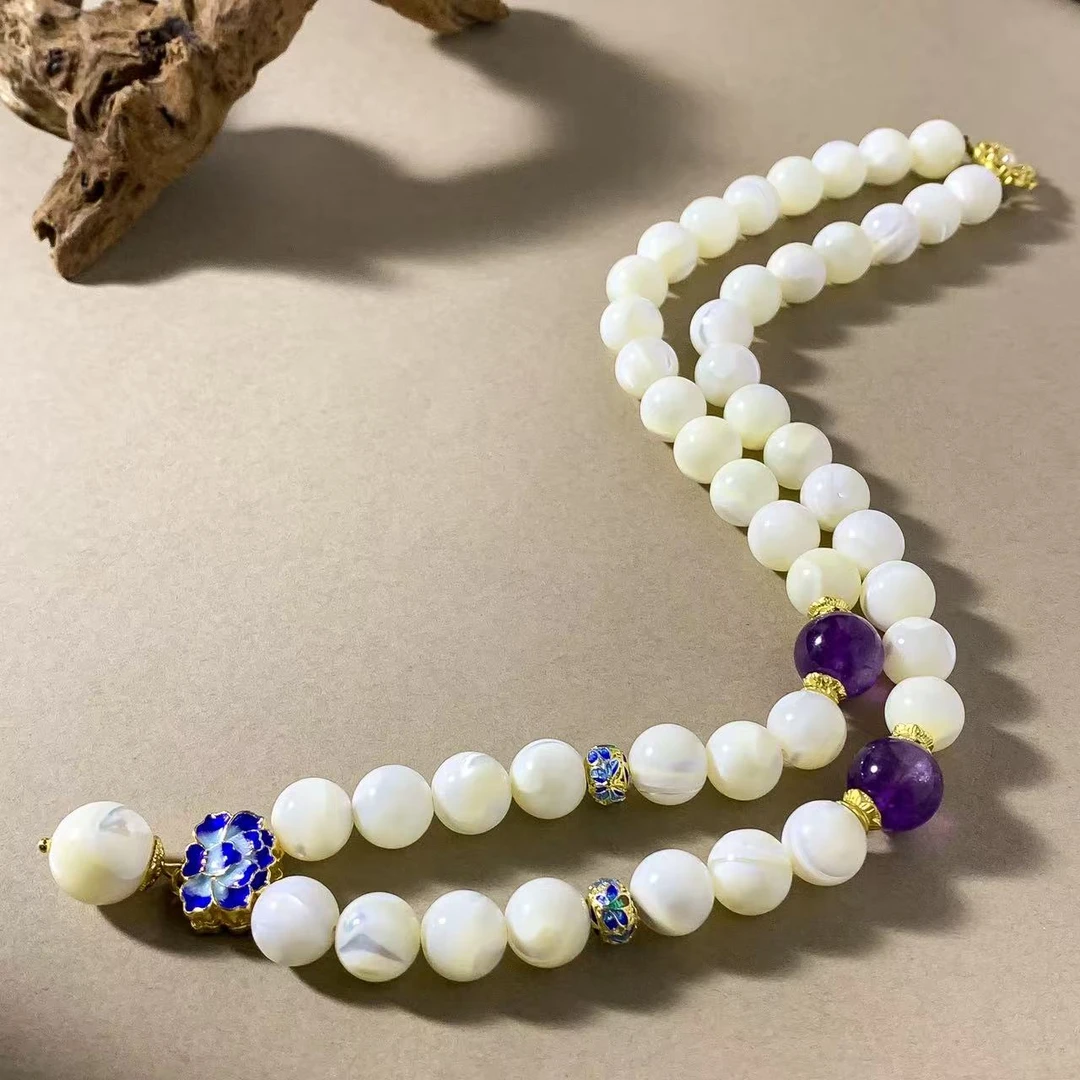 C3865【百百福珠宝】海之荣耀极光炫彩 贝壳项链