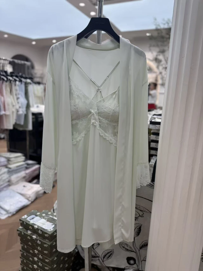 花边无袖秋季蕾丝女气质睡裙睡袍长款夏季短裙薄款