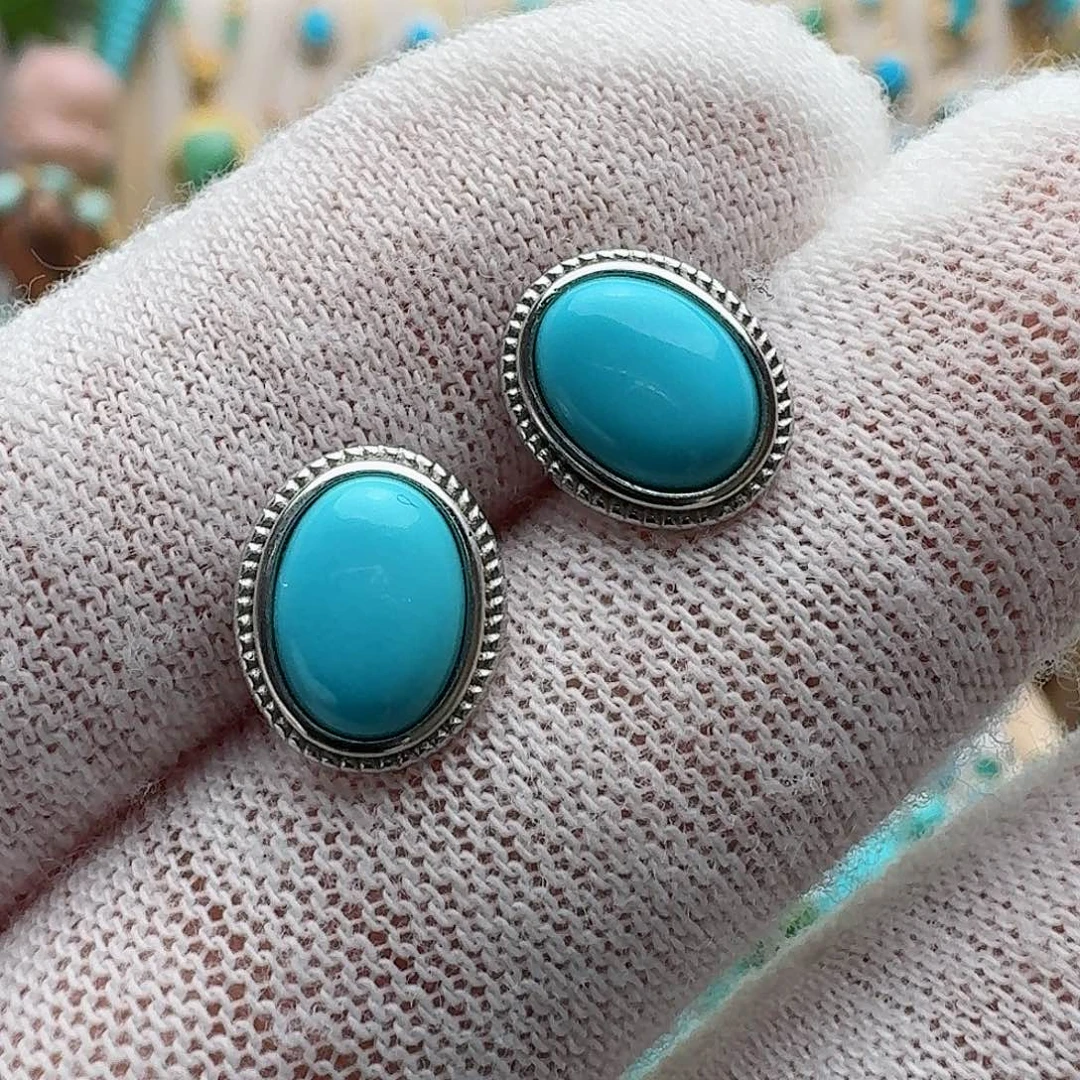 绿松石珠宝奇石银S925镶嵌超*