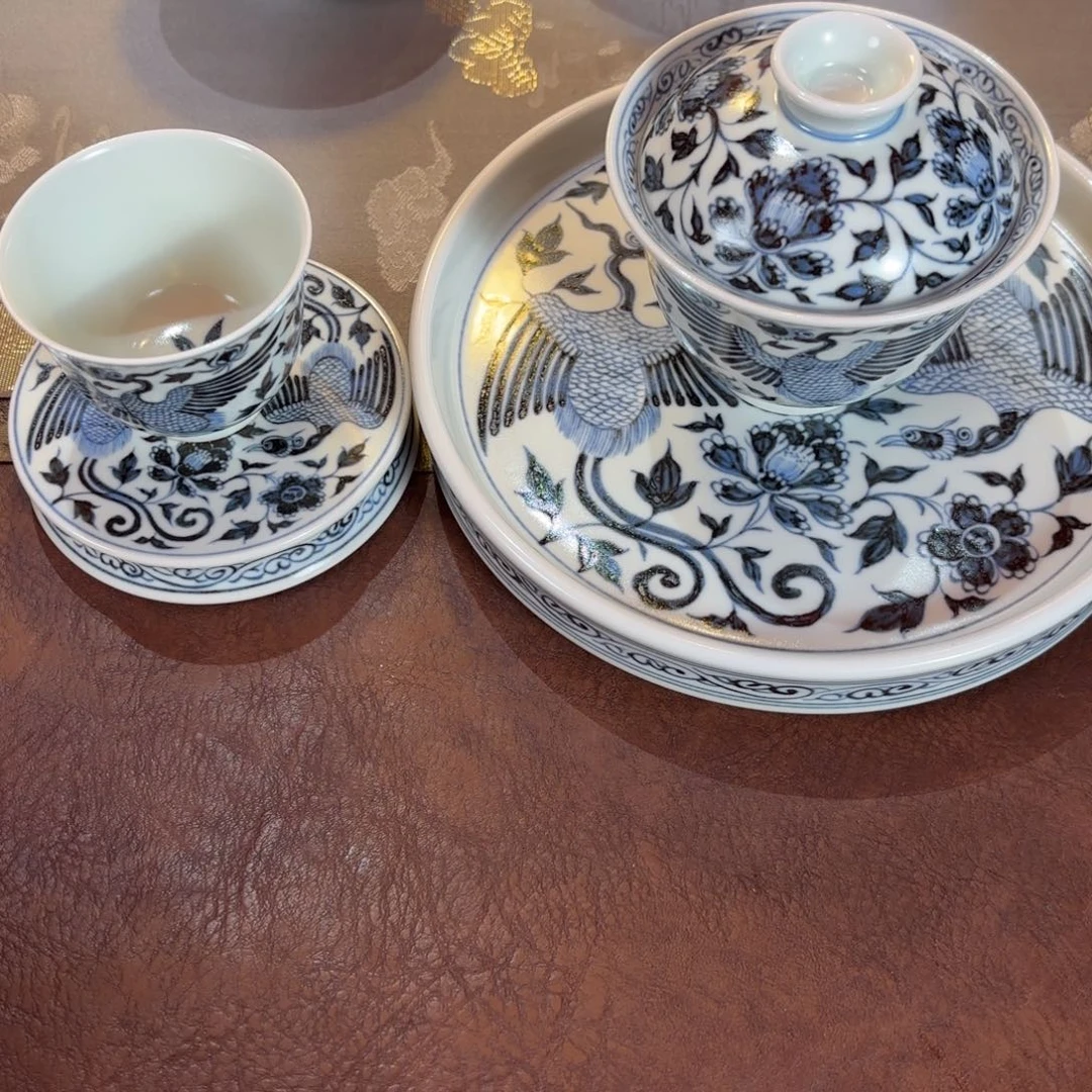 杯大***口凤盖碗壶承杯子壶承博陵造物