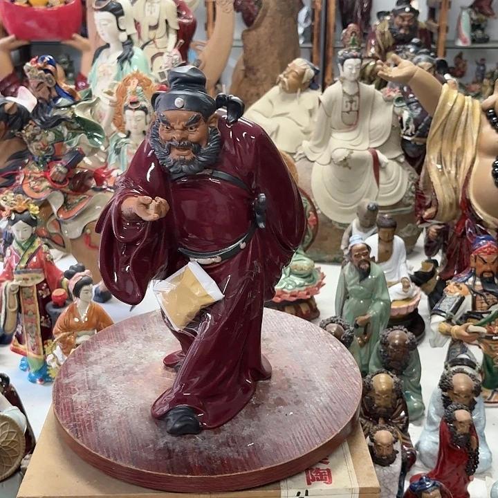 追***人陶土陶瓷石湾摆件