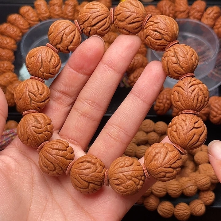 桃核手串精品红魔铁将军1.8