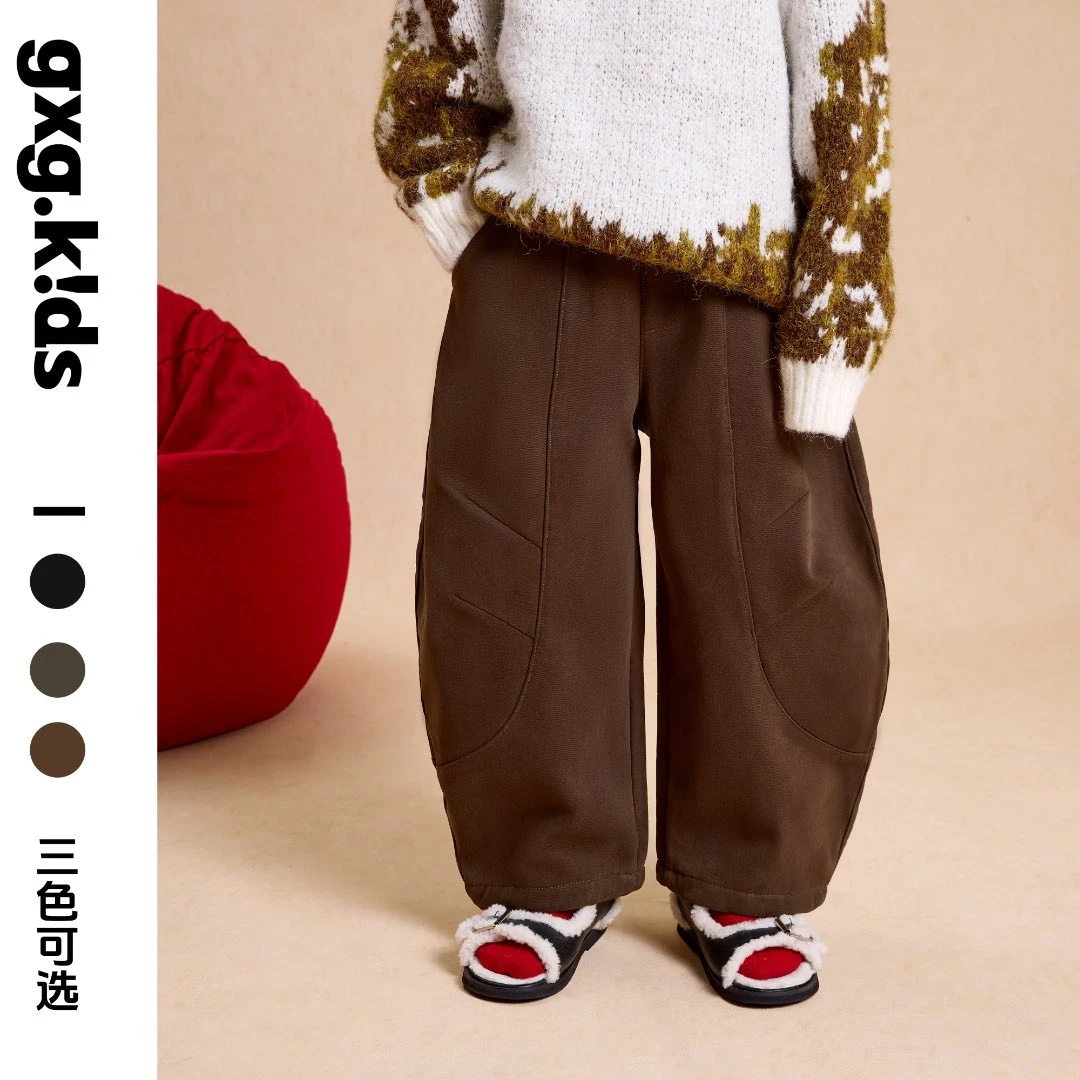 gxgkids25新冬3色洋气时尚保暖加绒加厚休闲裤男女童QYG3020014