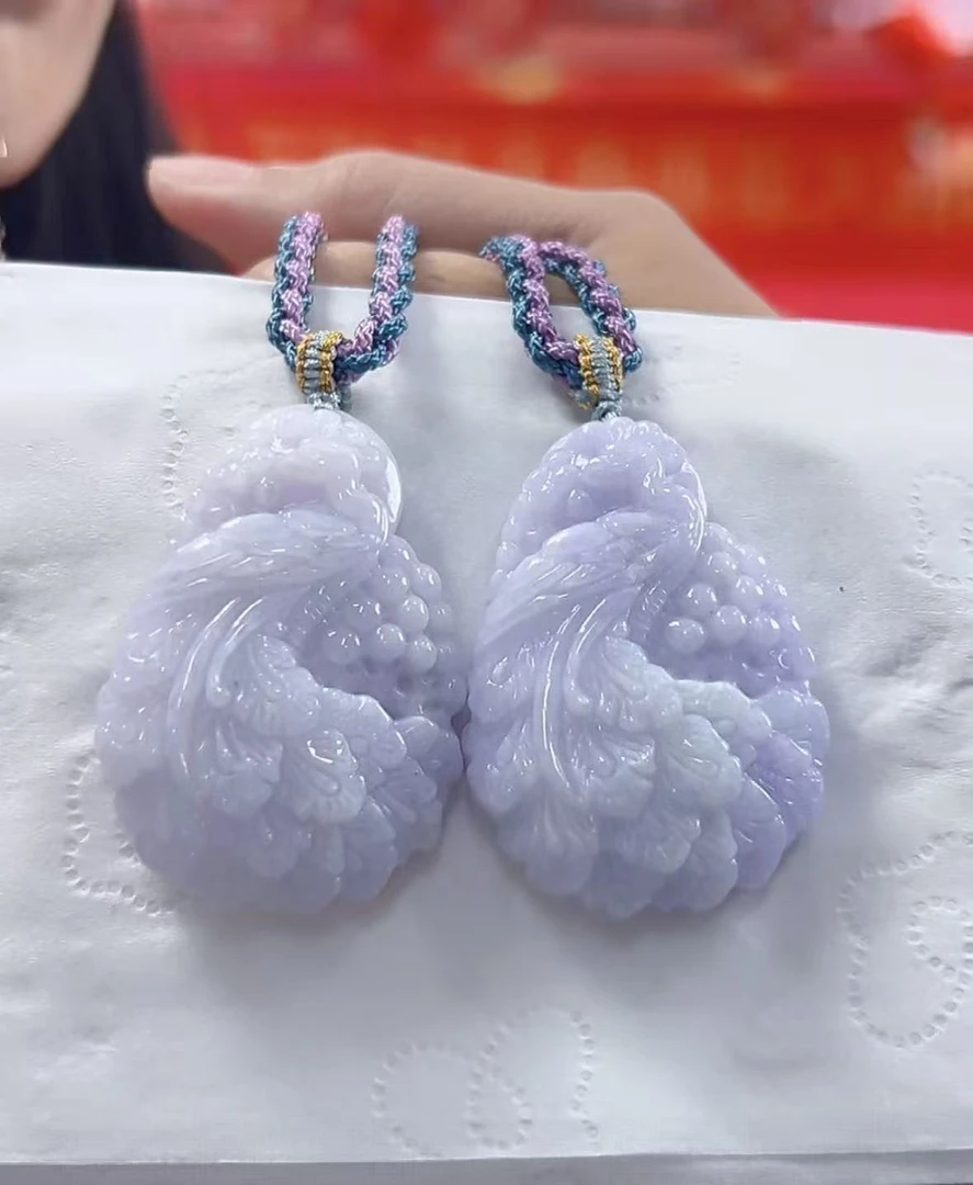 天然翡翠A货凤凰牌（多样性发货只发一个）宽33+高47-48厚10送绳