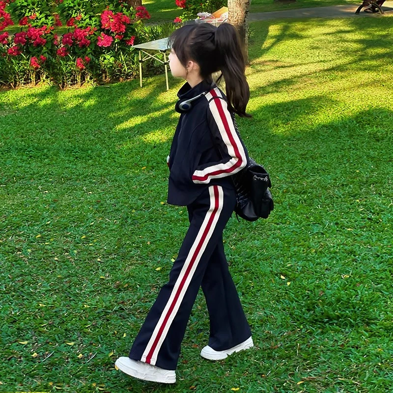 66公主童装女童套装春秋季2025新款儿童运动外套休闲裤子两件套潮