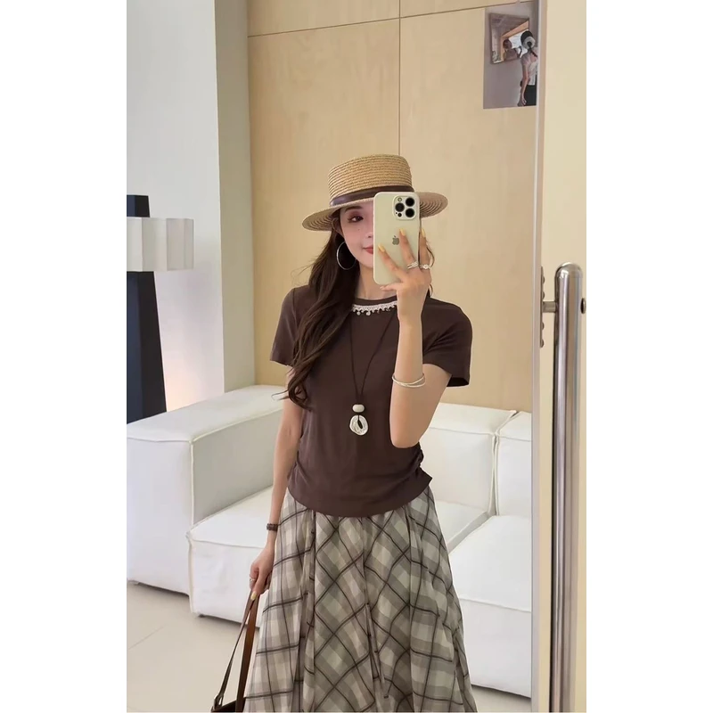 【锦衣服饰】SSJ 25532 韩系百搭时尚设计轻薄短袖上衣