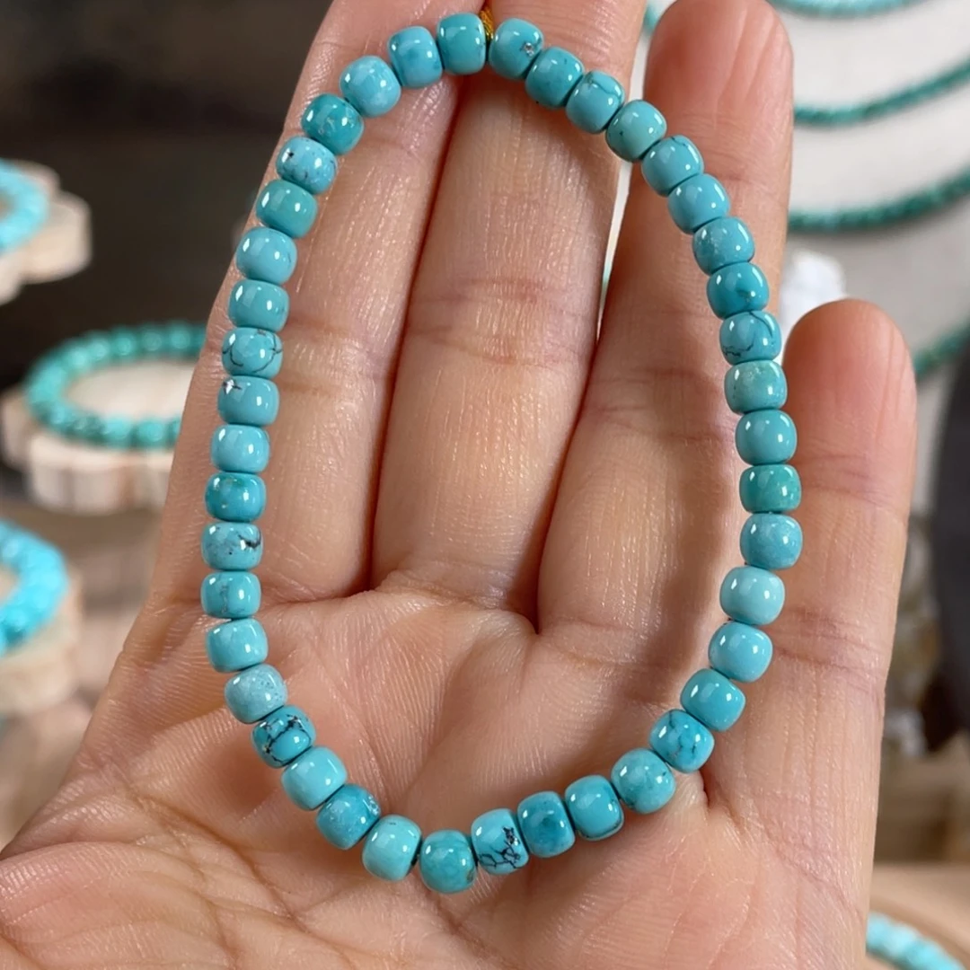 绿松石未镶嵌套链高瓷玉化料老型手串