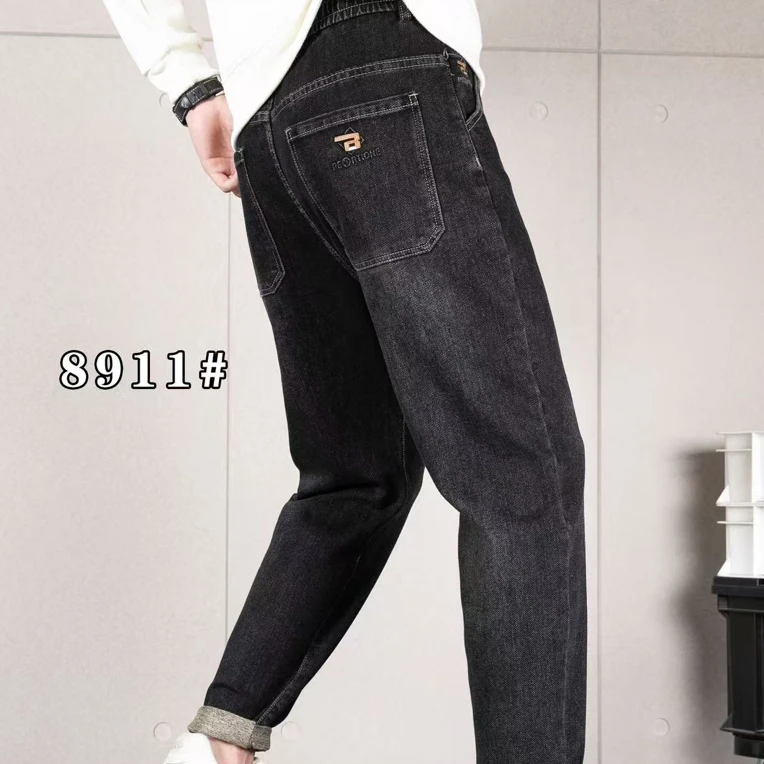 2025男士牛仔裤潮流修身小脚弹力春季松紧腰百搭休闲裤子时尚男款