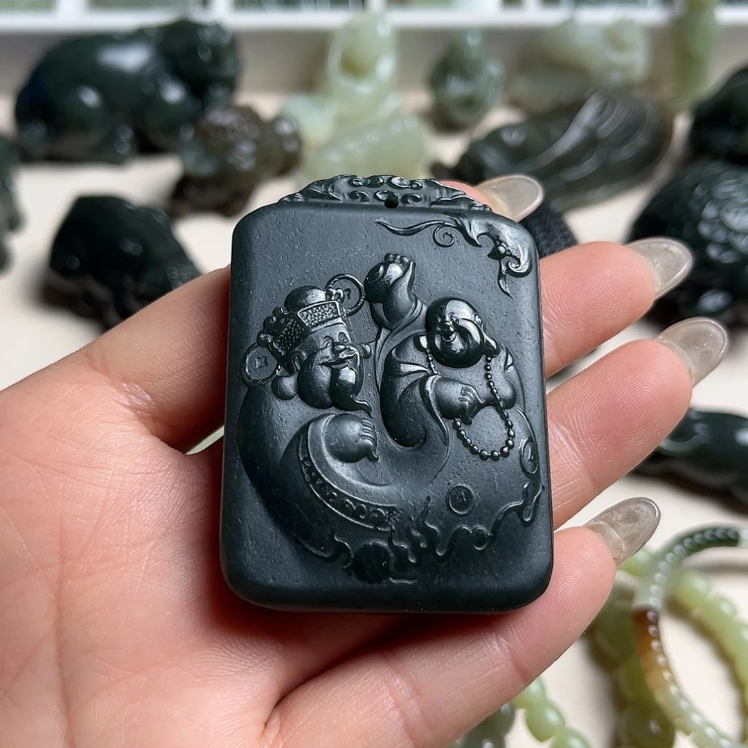 和田玉未镶嵌挂件