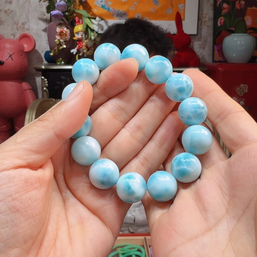 针钠钙石（海纹石）手串未镶嵌手串