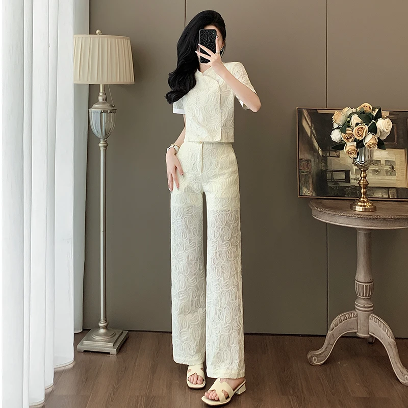 高级感穿搭小香风套装夏季气质森系时尚套装中国风减龄休闲风宽松