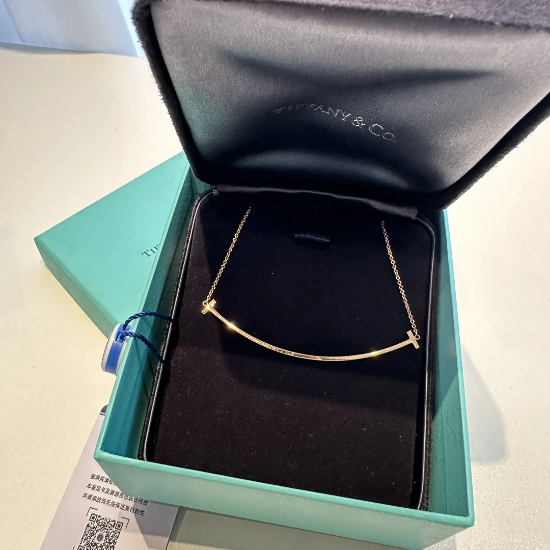 95新 Tiffany & Co./蒂芙尼 大号微笑项链 附原盒