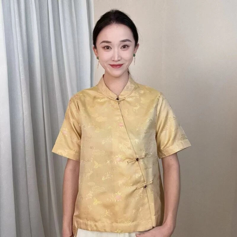 【一鹿向钱】2024夏季新款新中式国风宋锦马甲XJ-5778