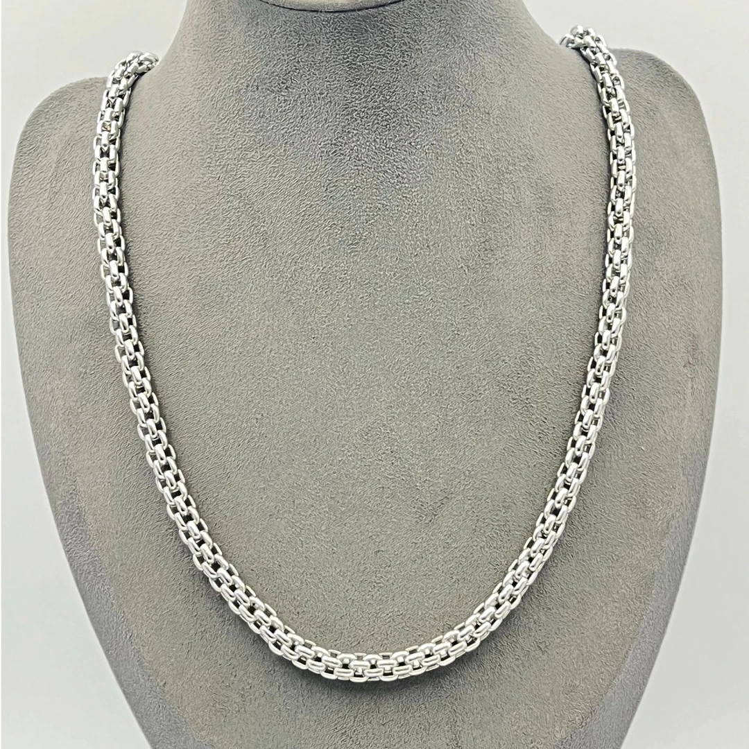 合金项链 新款卡8龙骨链长62cm重约65克霸气十足个性百搭铂白色