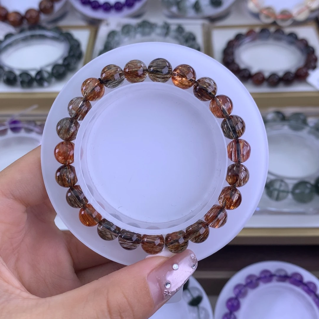 水晶手链未镶嵌黑金超