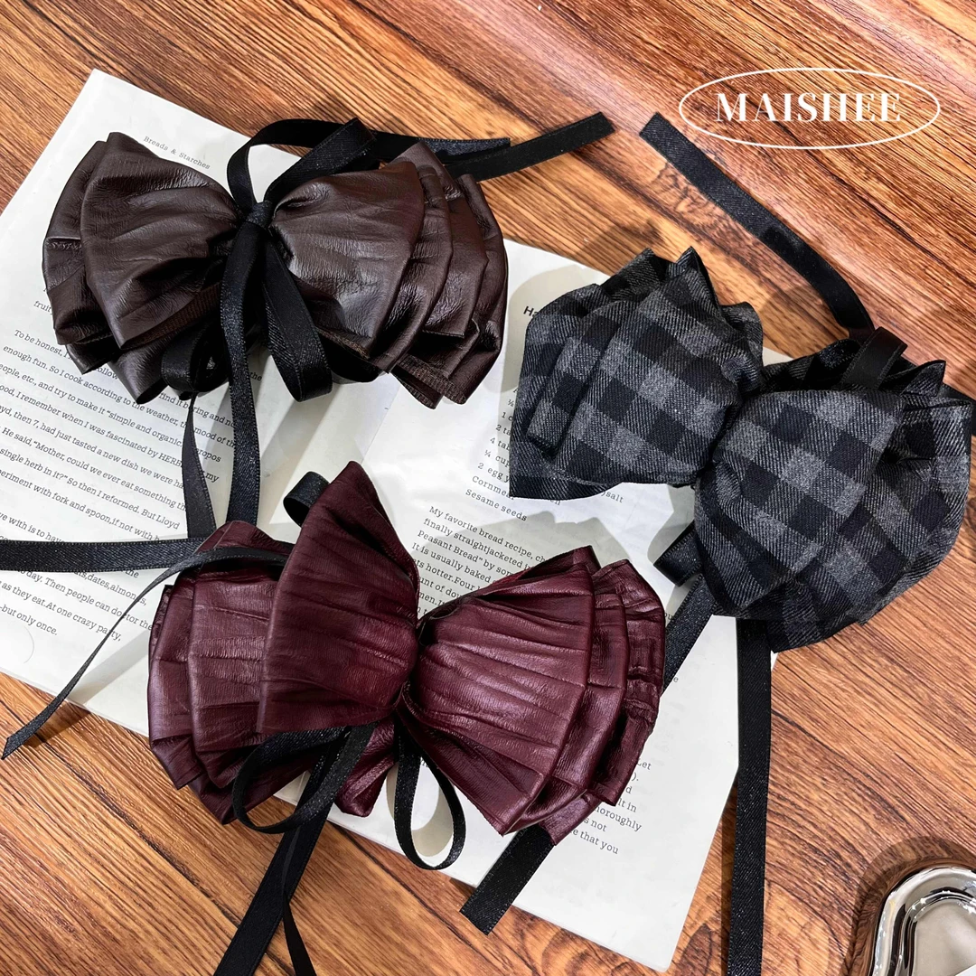 韩国新款高级蝴蝶结香蕉夹女黑色盘发网红爆款复古夹子气质发夹