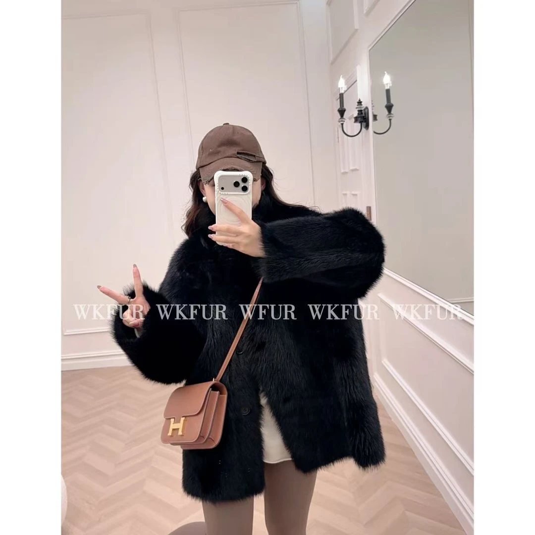 【WK】“雪和冬日”进口托卡直毛羊皮毛一体皮草外套 K54011-1