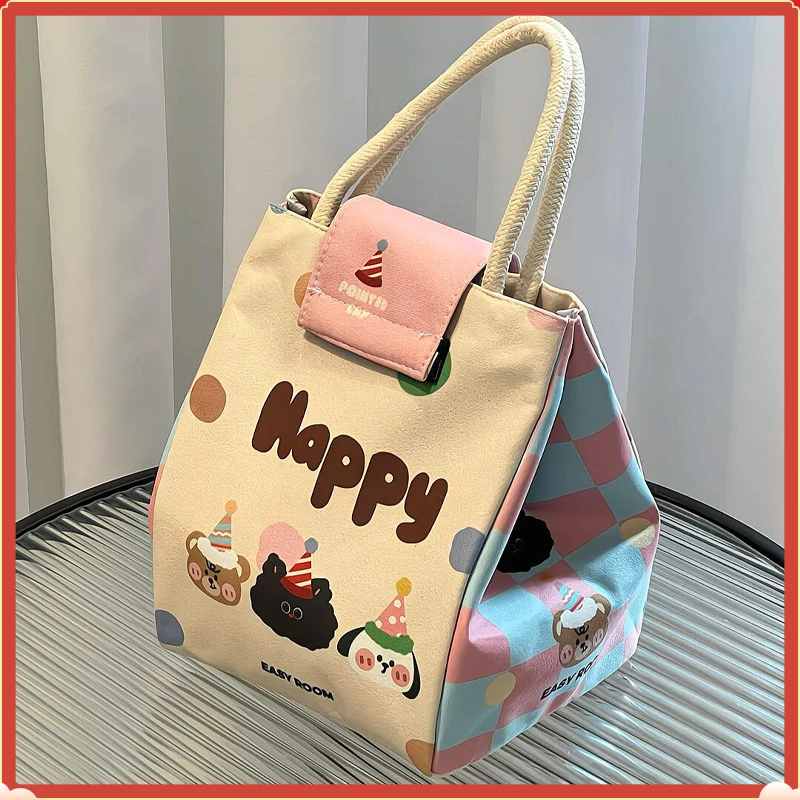 保温袋早餐冬季卡通高颜FPXW值手提饭盒袋加厚铝箔外出便捷【荣承】