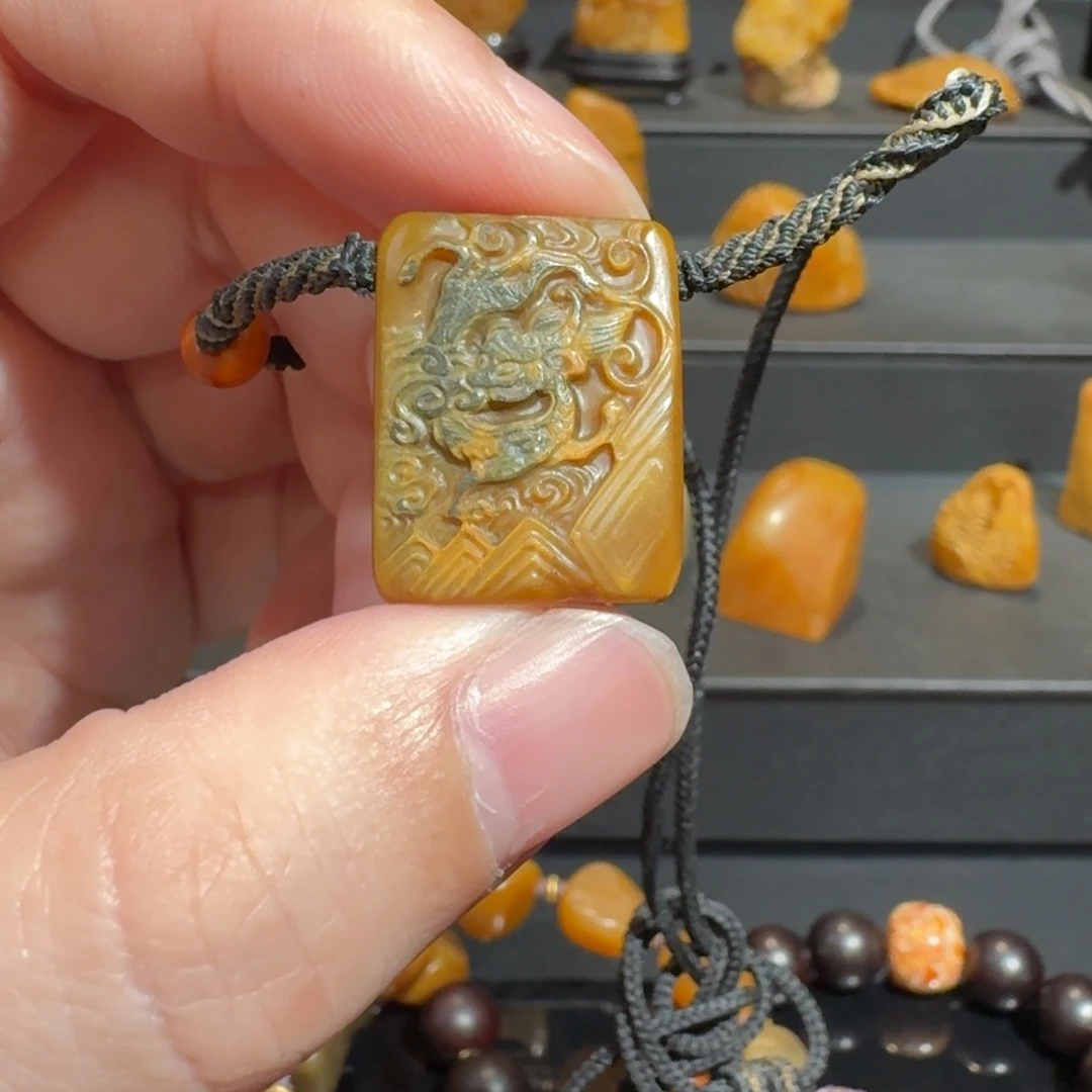 百***毛寿山石印石田黄挂坠