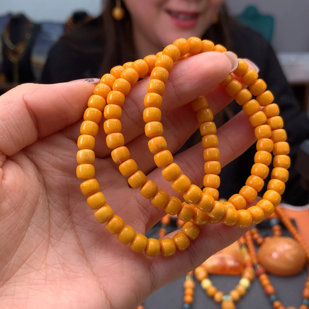 蜜蜡手串未镶嵌多样性发一