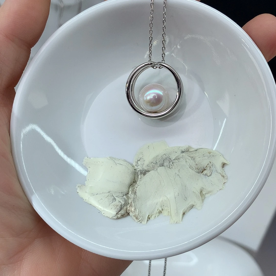 大***鹿银S925镶嵌淡水珍珠项链