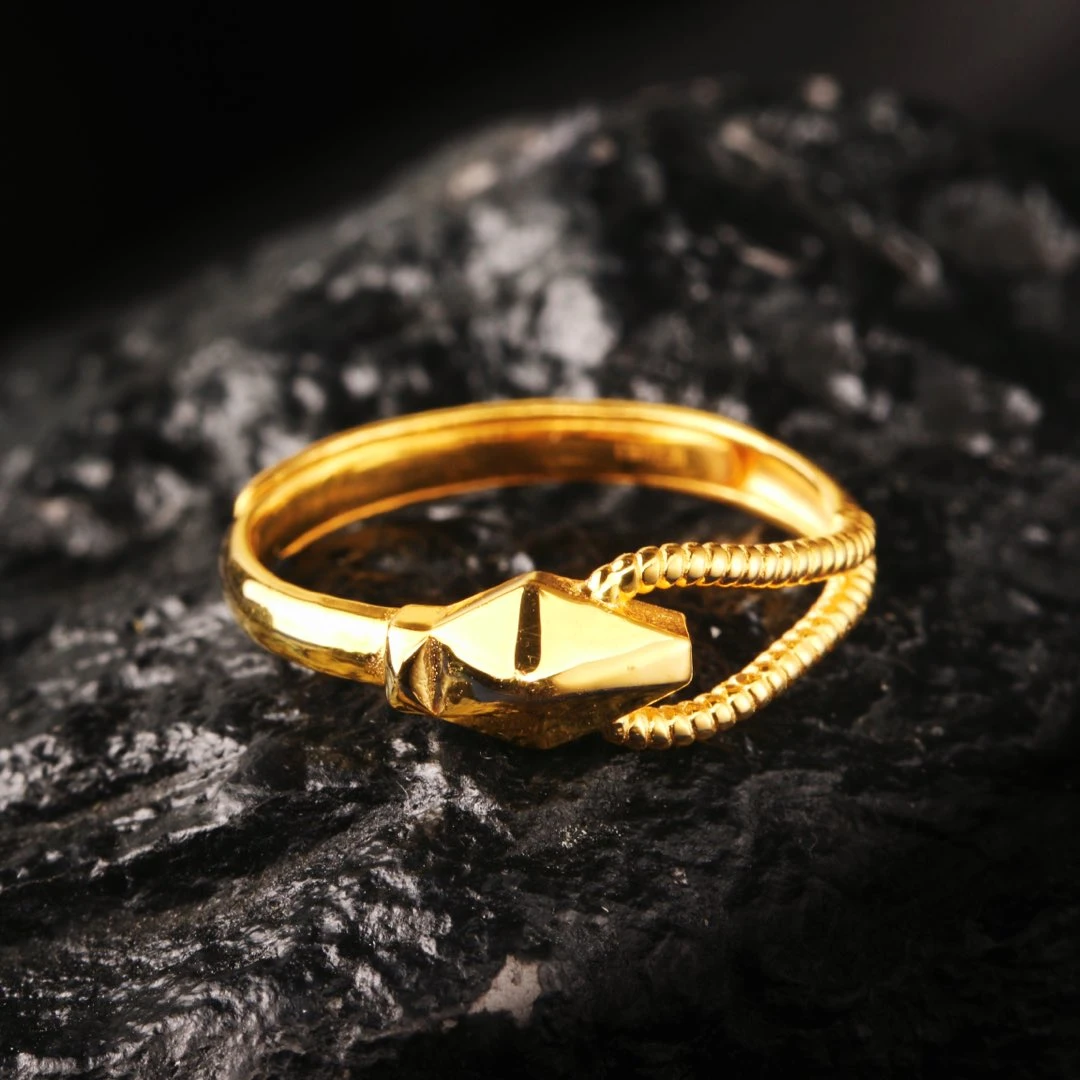 3.12克足金999.9精品工艺灵蛇百搭14号活口可调节亮光面足金戒指