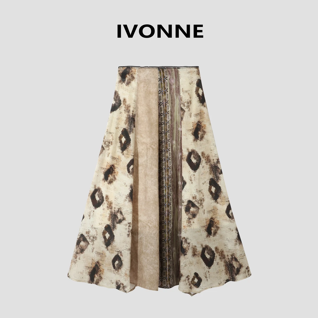IVONNE｜2025春夏新品 中古气质休闲百搭半身裙