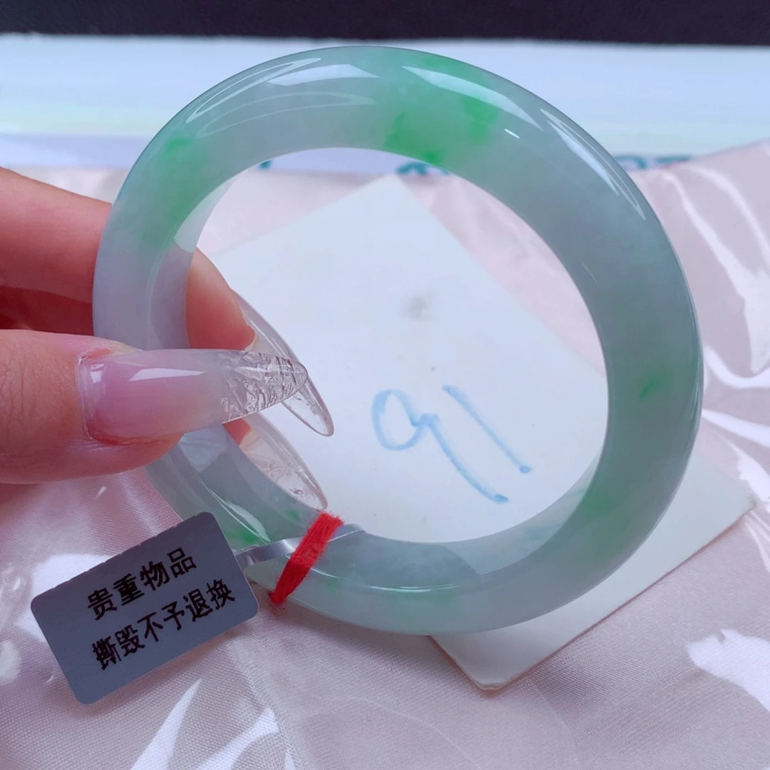 翡翠手镯未镶嵌天然缅甸翡翠A货手镯 91号